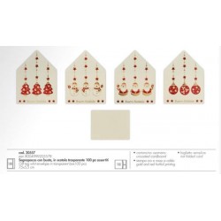 SEGNAPACCO BIGLIETTO+BUSTA 5,5x7,5cm ASS.TO NATALIZIO 20557 100pz