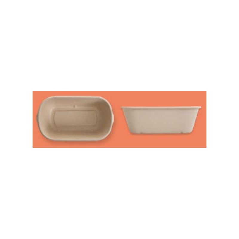 VASCHETTE POLPA OVALI 22x13x7cm 1000ml BIO COMPOSTABILI 50pz JUNGLE