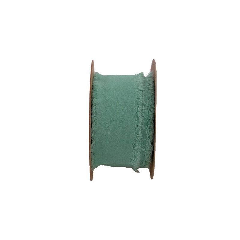 NASTRO SFRANGIATO CHIFFON mm40x15mt VERDE MENTA