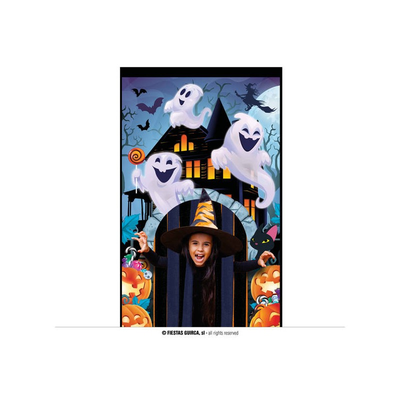 DECORAZIONE PORTA CON TENDA 145x240cm FANTASMI