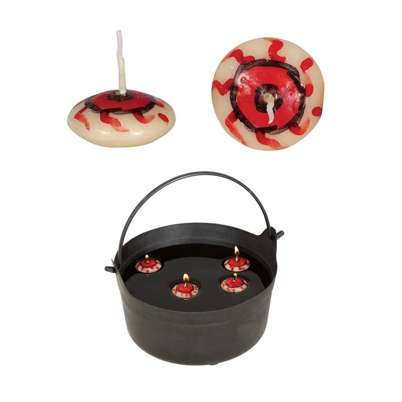 CANDELE CERA FORMA DI OCCHIO GALLEGGIANTE 5x5cm 4pz