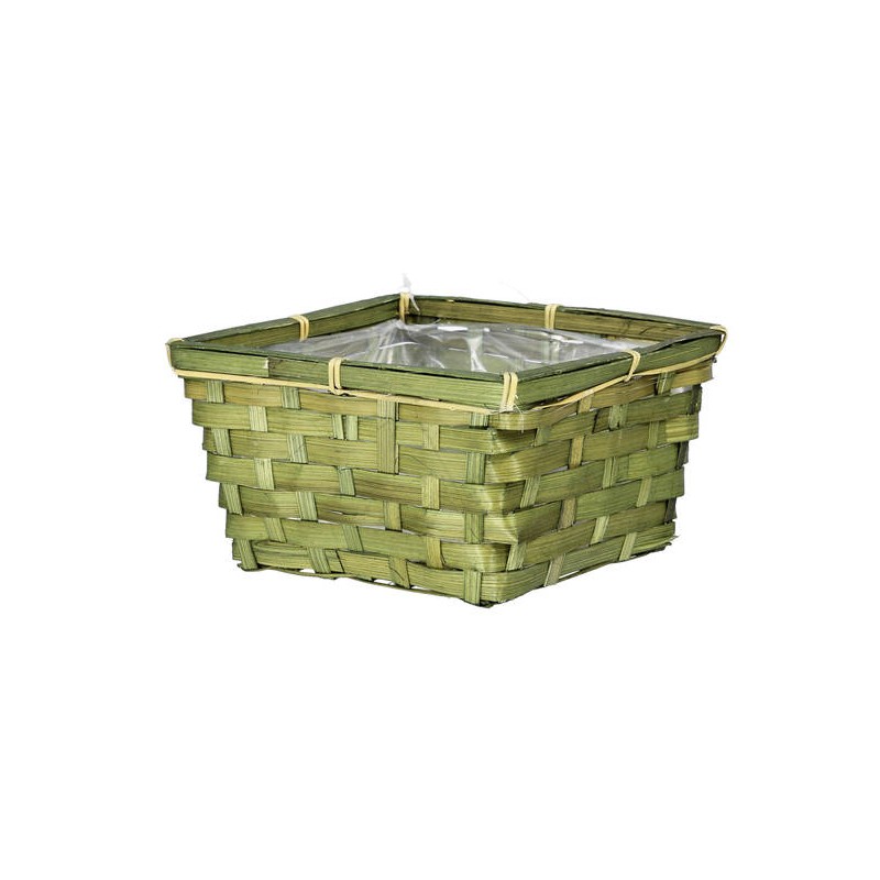 CESTO QUADRATO BAMBOO 19x19xh14cm VERDE
