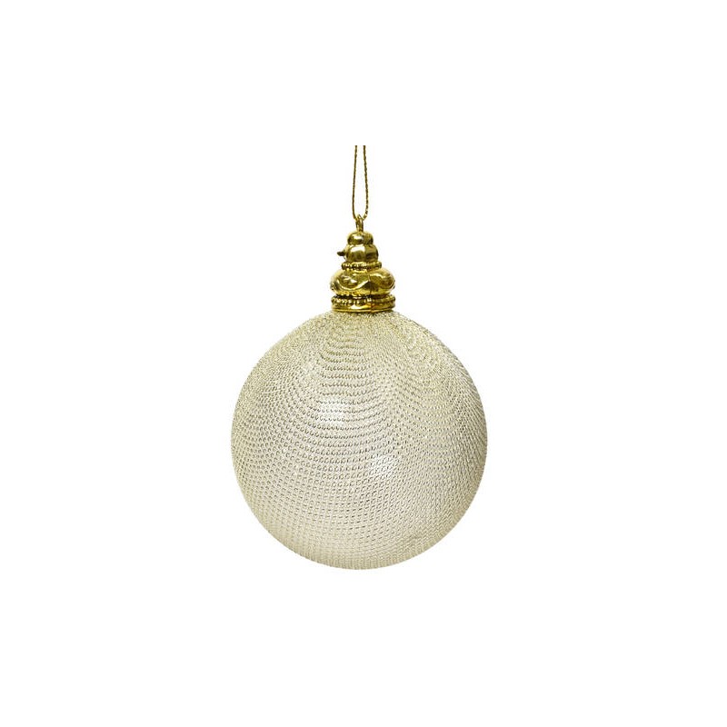 PALLINA ø8cm SHATTERPROOF BAUBLE RETINA ORO