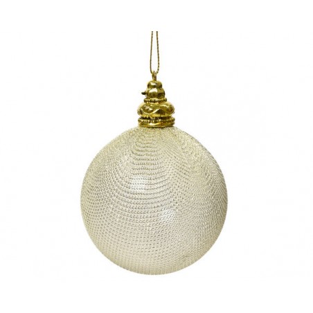 PALLINA ø8cm SHATTERPROOF BAUBLE RETINA ORO