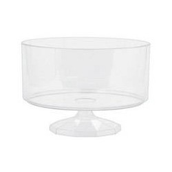 CONTENITORE PLASTICA TONDO 18x13cm C/PIED. TRASPARENTE