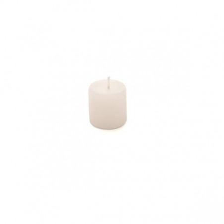 MOCCOLO TONDO CERA BIANCO 3,5x4cm RUSTICO