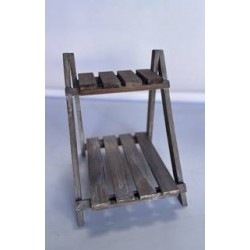 ALZATINA PORTASPEZIE LEGNO 2 RIPIANI 21x22x26cm WHITE WASH