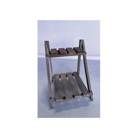 ALZATINA PORTASPEZIE LEGNO 2 RIPIANI 21x22x26cm WHITE WASH