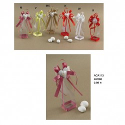 ASTUCCIO PORTACONFETTI BUSTINA PVC ROSSO 5PZ