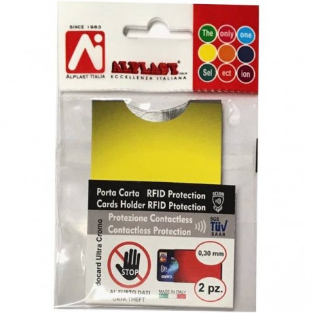 SCUDOCARD - PORTA CARD SINGOLA PROTECTION R-FID- CROMO 2 PEZZI