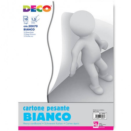 CARTONE PESANTE BIANCO/BIANCO SPESSORE 1,3mm 50x70cm