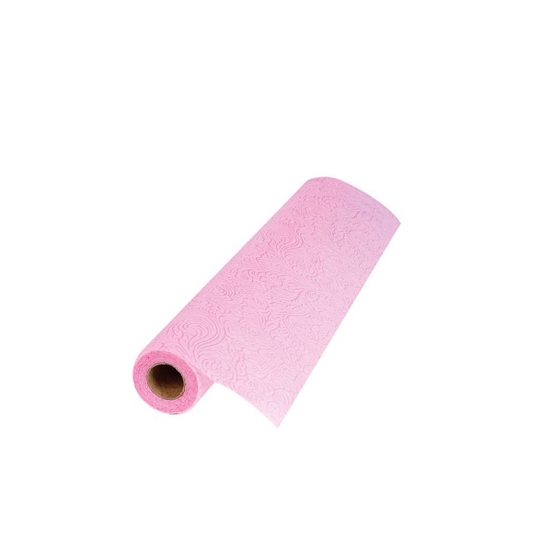 RUNNER TNT STAMPATO A RILIEVO FLORAL 40x5mt ROSA