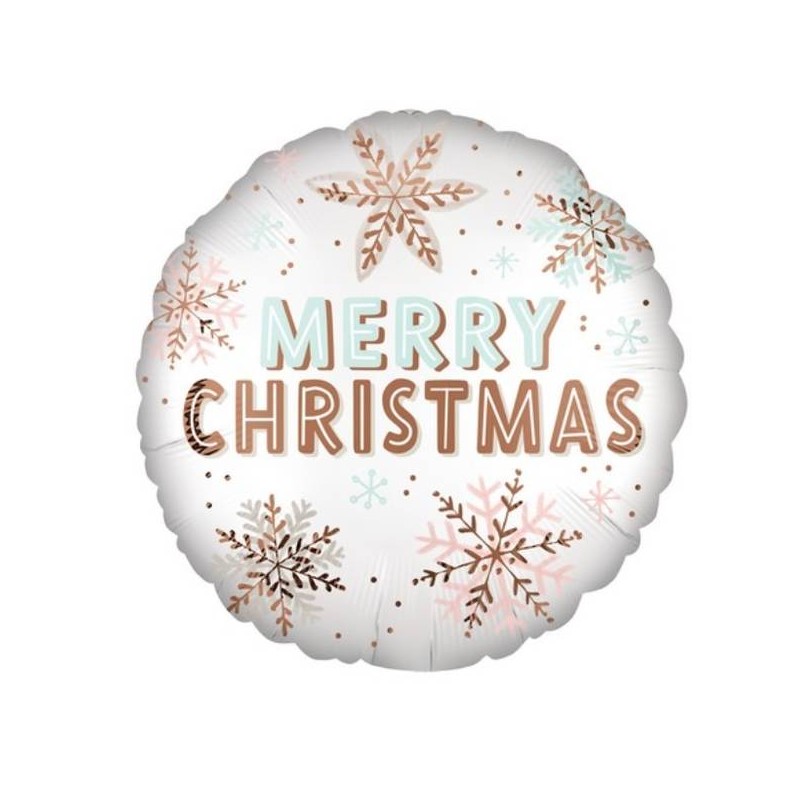 PALLONE MYLAR 17 43cm SATIN MERRY CHRISTMAS WINTER WONDERLAND