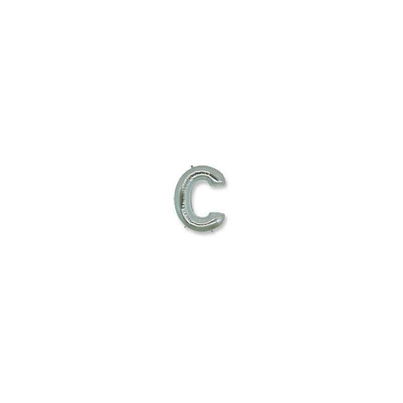 LETTERA C MYLAR SILVER 16 40cm