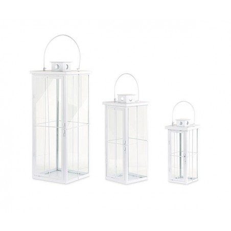 LANTERNA BIANCA 19x19xH53cm 2/3 1pz