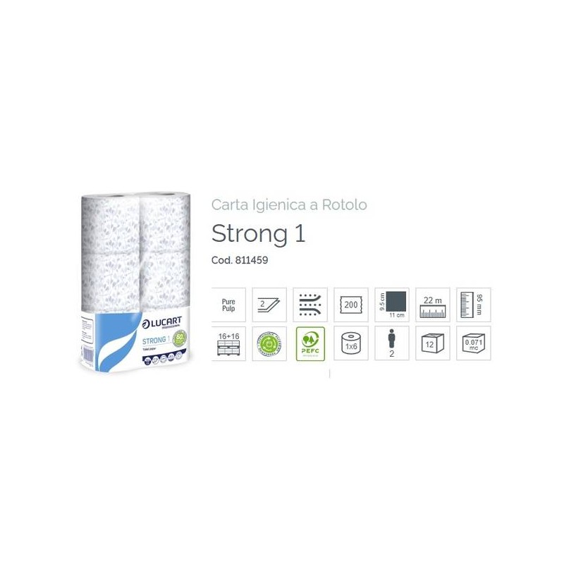 IGIENICA 2 VELI LUCART STRONG 200str FASCETTATA 6 ROTOLI