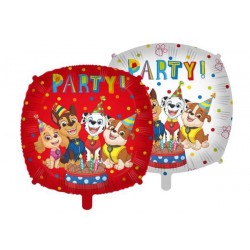 PALLONE MYLAR PAW PATROL PARTY QUADRATO 18 43cm C/FILO E PESETTO
