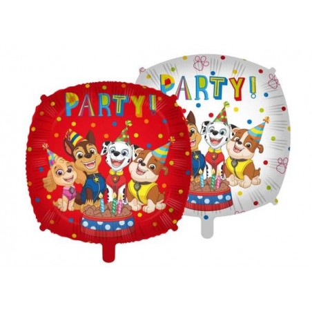 PALLONE MYLAR PAW PATROL PARTY QUADRATO 18 43cm C/FILO E PESETTO