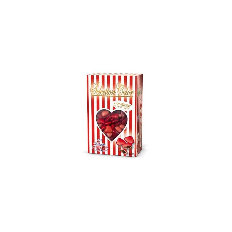 CONFETTI CIOCCOLATO CUORICINI SELECTION COLOR ROSSI 500gr