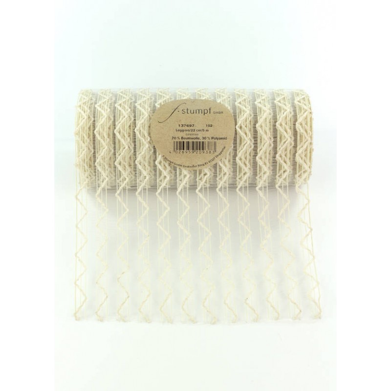 NASTRO RUNNER ZIG ZAG cm22x5mt AVORIO