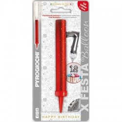 CANDELOTTO FESTA + PALLONCINO MYLAR N°7 H.13cm