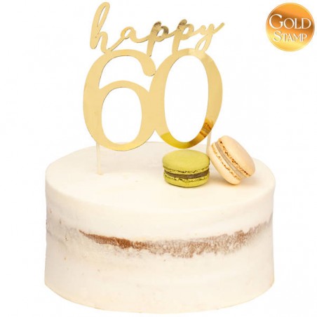 CAKE TOPPER ORO HAPPY 60 13x12cm