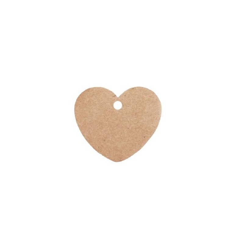 TAG CARTA KRAFT 4,5x7,5cm 20pz CUORE AVANA