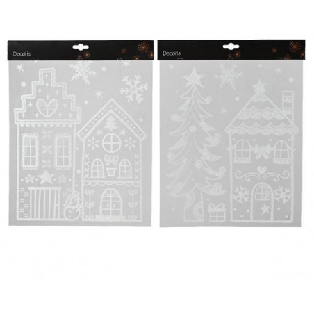 VETROFANIA STICKER GLITTER WHITE 2ass 28x34cm