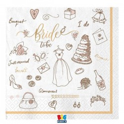 TOVAGLIOLI 33x33cm BRIDE TO BE 20pz