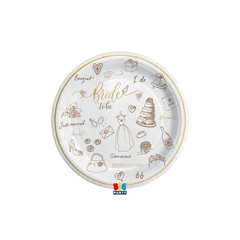 PIATTI BRIDE TO BE Ø24cm 8pz