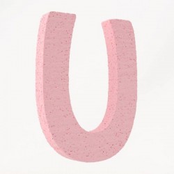 LETTERA POLISTIROLO PASTELLO mm120x90 U ROSA PASTELLO