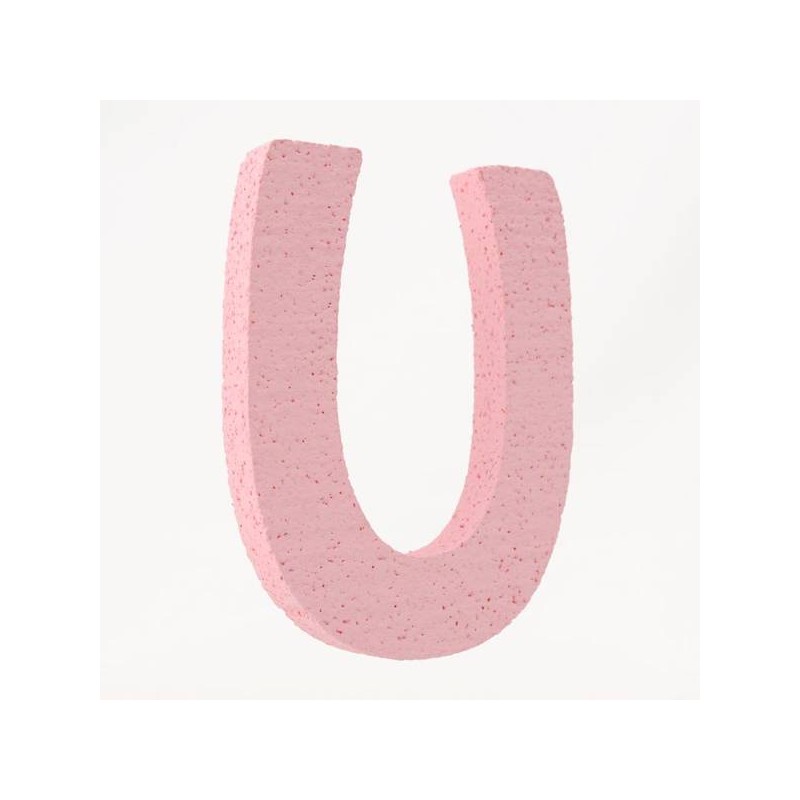 LETTERA POLISTIROLO PASTELLO mm120x90 U ROSA PASTELLO
