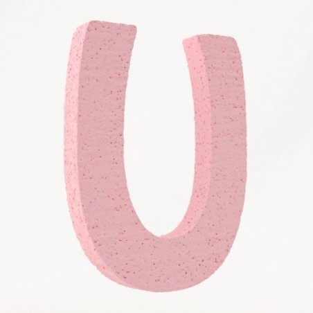 LETTERA POLISTIROLO PASTELLO mm120x90 U ROSA PASTELLO
