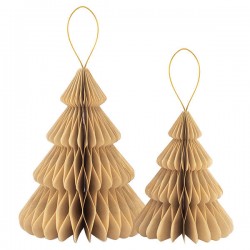 ALBERI IN CARTA h20/25cm KRAFT PROFILO ORO 2pz