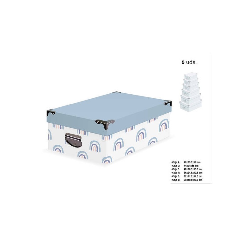 SCATOLA RETTANGOLARE ANGOLO METAL ARCOBALENO 3/6 40x26,5x13,8cm