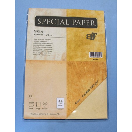 CARTA A4 21x29,7 SKIN AVORIO gr.190 25fg
