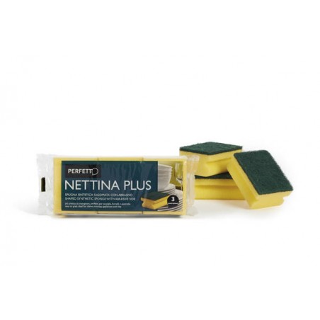 SPUGNA ABRASIVA NETTINA PLUS SAGOMATA 3pz