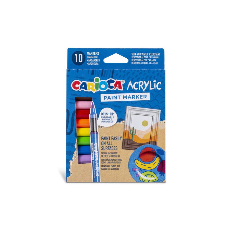 PENNARELLI MARCATORI ACRILICI PAINT MARKER 10pz CARIOCA