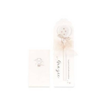 MATITA MONGOLFIERA CUORI BEIGE 1pz
