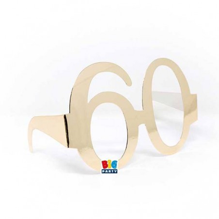 OCCHIALINI IN CARTA 60 ANNI ORO 6pz