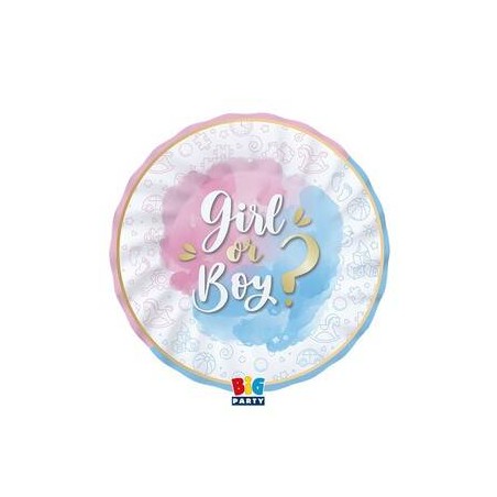 PIATTI IN CARTA ø20cm GENDER REVEAL 8pz