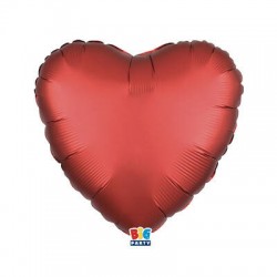 PALLONE MYLAR CUORE 18 45cm ROSSO SATIN