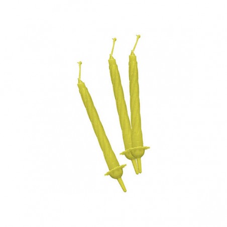 CANDELINE C/SUPPORTO 12pz 8cm GIALLE