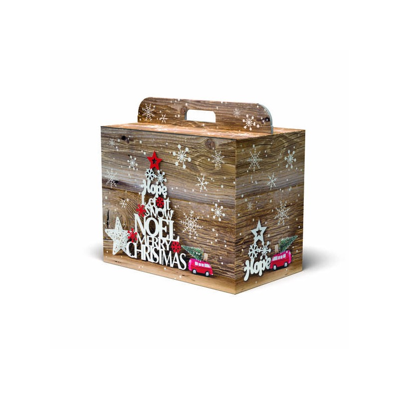 SCATOLA REGALO C/MANIGLIA LINEA 400 43x26x34cm SNOWFLAKES PORTATA 7kg