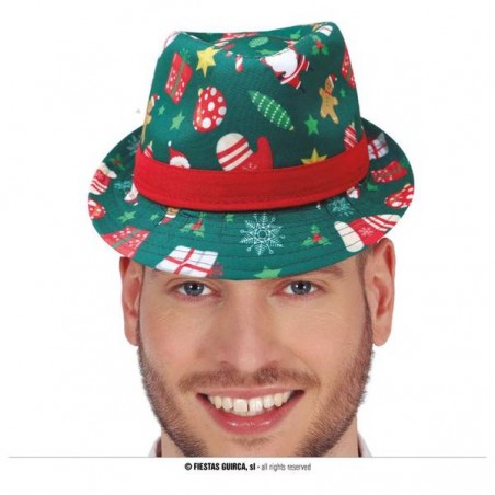CAPPELLO NATALIZIO VERDE GANGSTER CON STAMPA