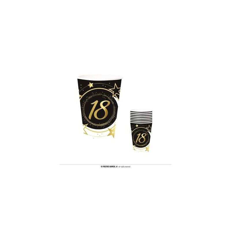 BICCHIERI IN CARTA 240ml COMPLEANNO 18ANNI 6pz