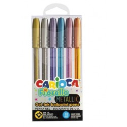 PENNE GEL COLARATE METALLIC CARIOCA 6pz