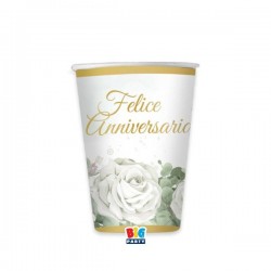 BICCHIERI 250cc FELICE ANNIVERSARIO EUCALIPTO 6pz
