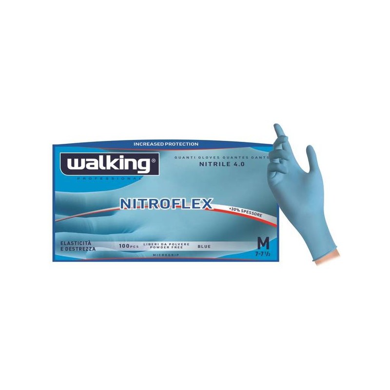 GUANTI NITROFLEX WALKING SENZA POLVERE TG.L 100pz