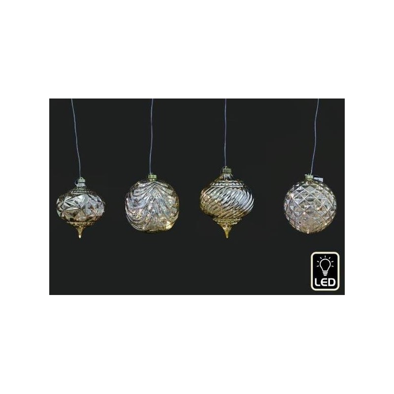 PALLINE C/LED 15cm ORO 1pz